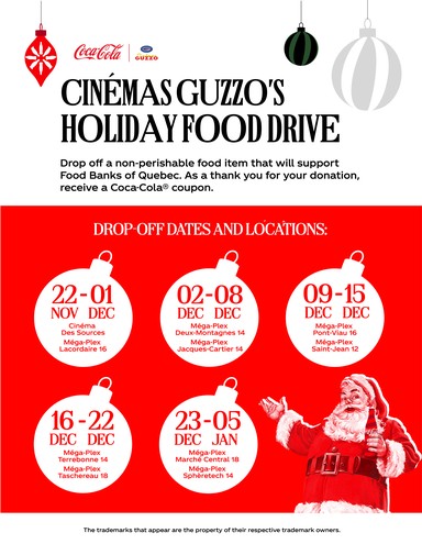 Cinémas Guzzo's Holiday Food Drive